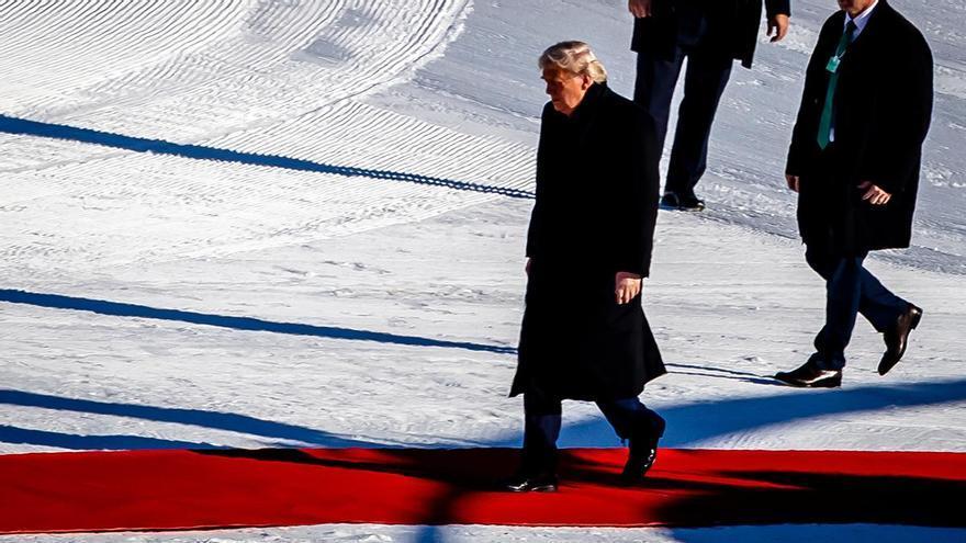 Trump, en la alfombra roja a su llegada a Davos