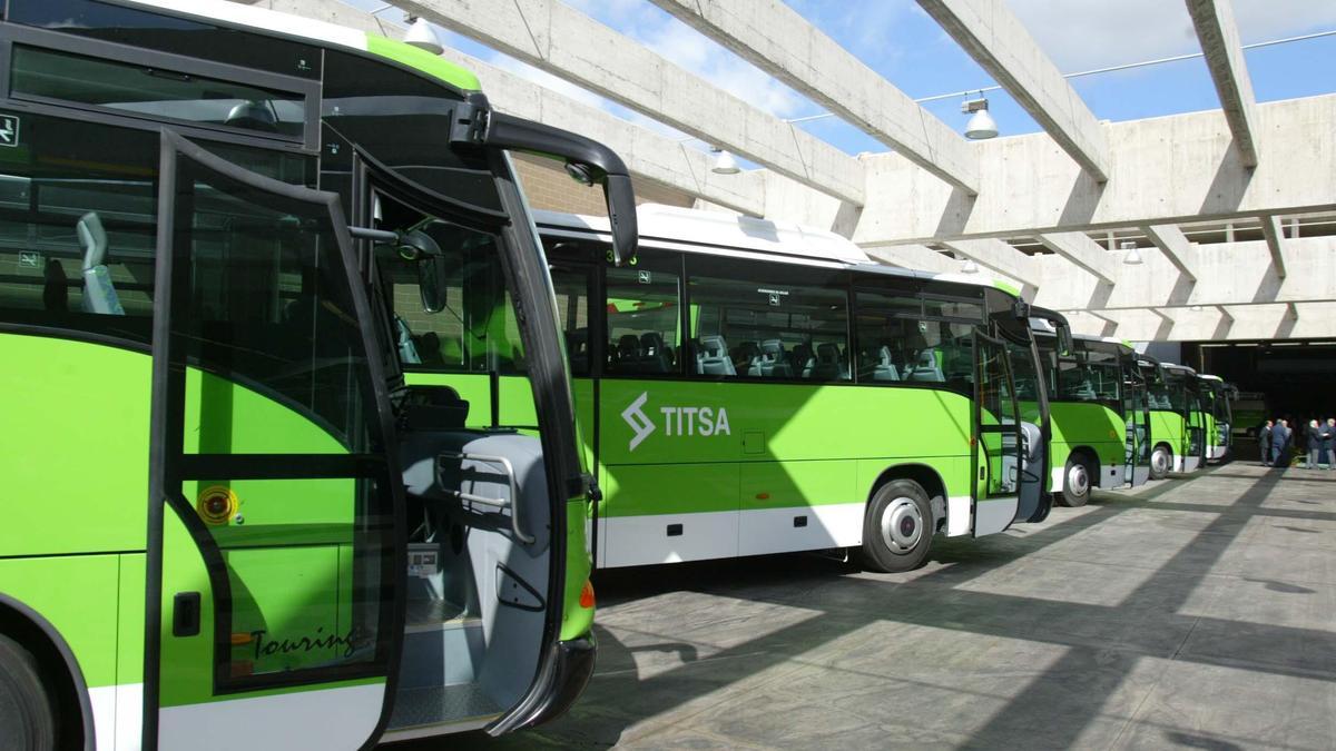 Instalaciones de la sede y talleres de Titsa en Cuevas Blancas.