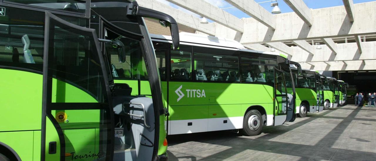 Instalaciones de la sede y talleres de Titsa en Cuevas Blancas.