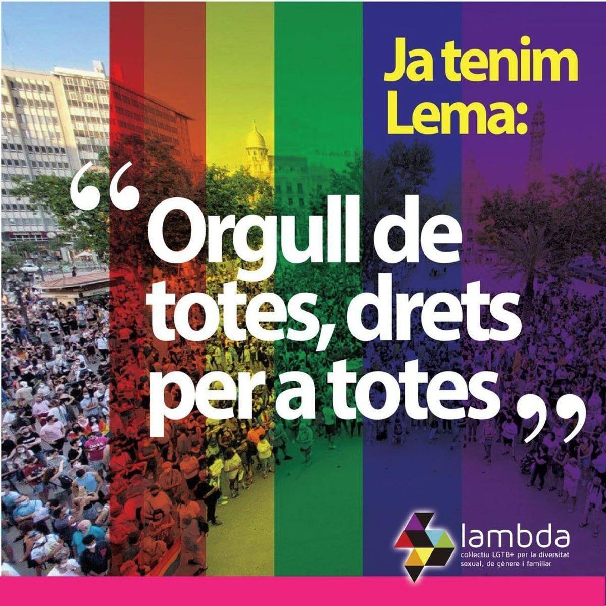 &quot;Orgull de totes, drets per a totes&quot;, el lema de la manifestación del Orgullo LGTBIQ+ de este año.