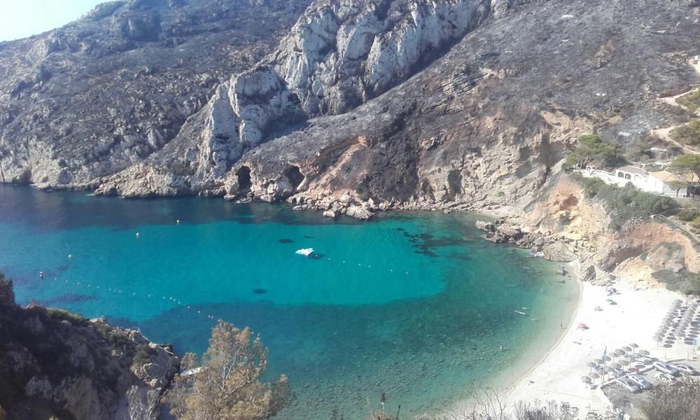 El paisaje tras el incendio de Xàbia y Benitatxell