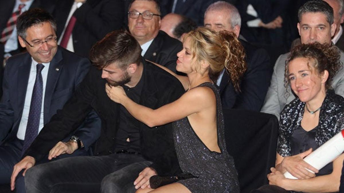 Shakira y Piqué, muy cariñosos en la 'Festa de l'esport catalá'