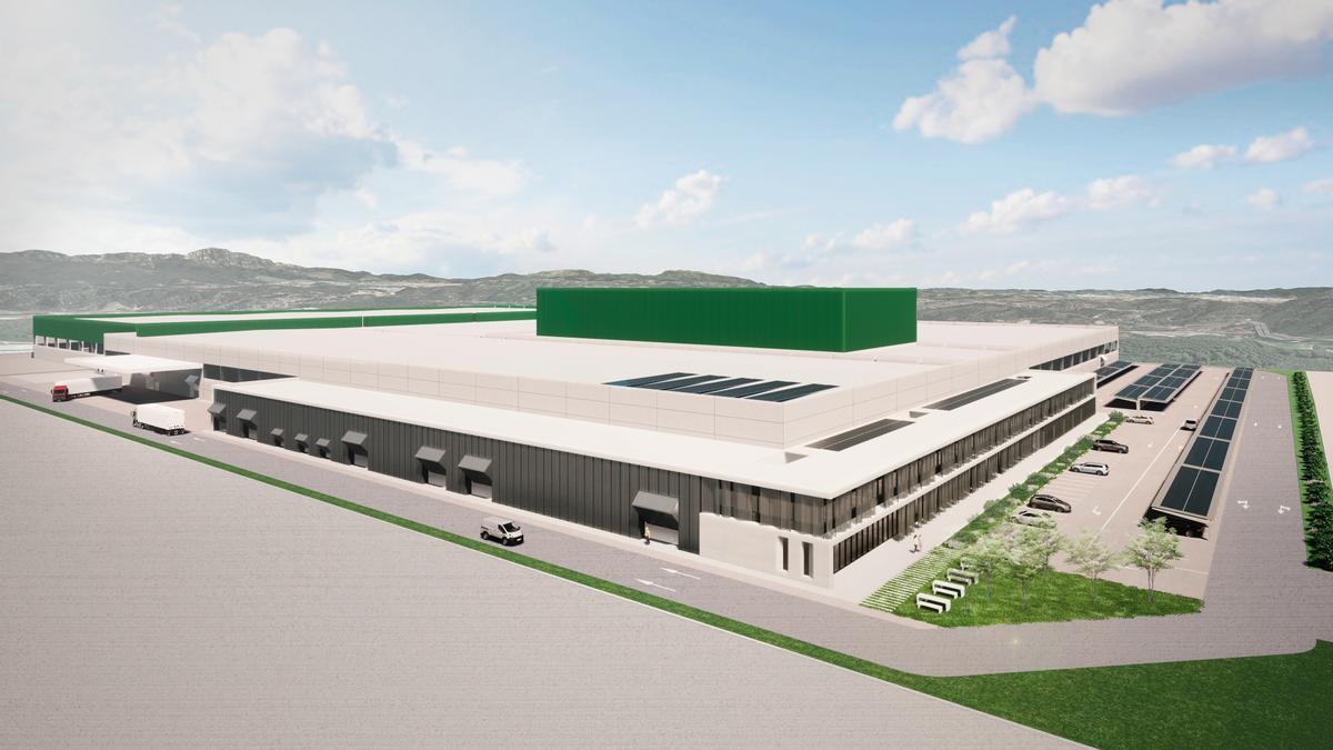 Recreación virtual de la nueva fábrica de cartón ondulado que Saica construirá en Barcelona.