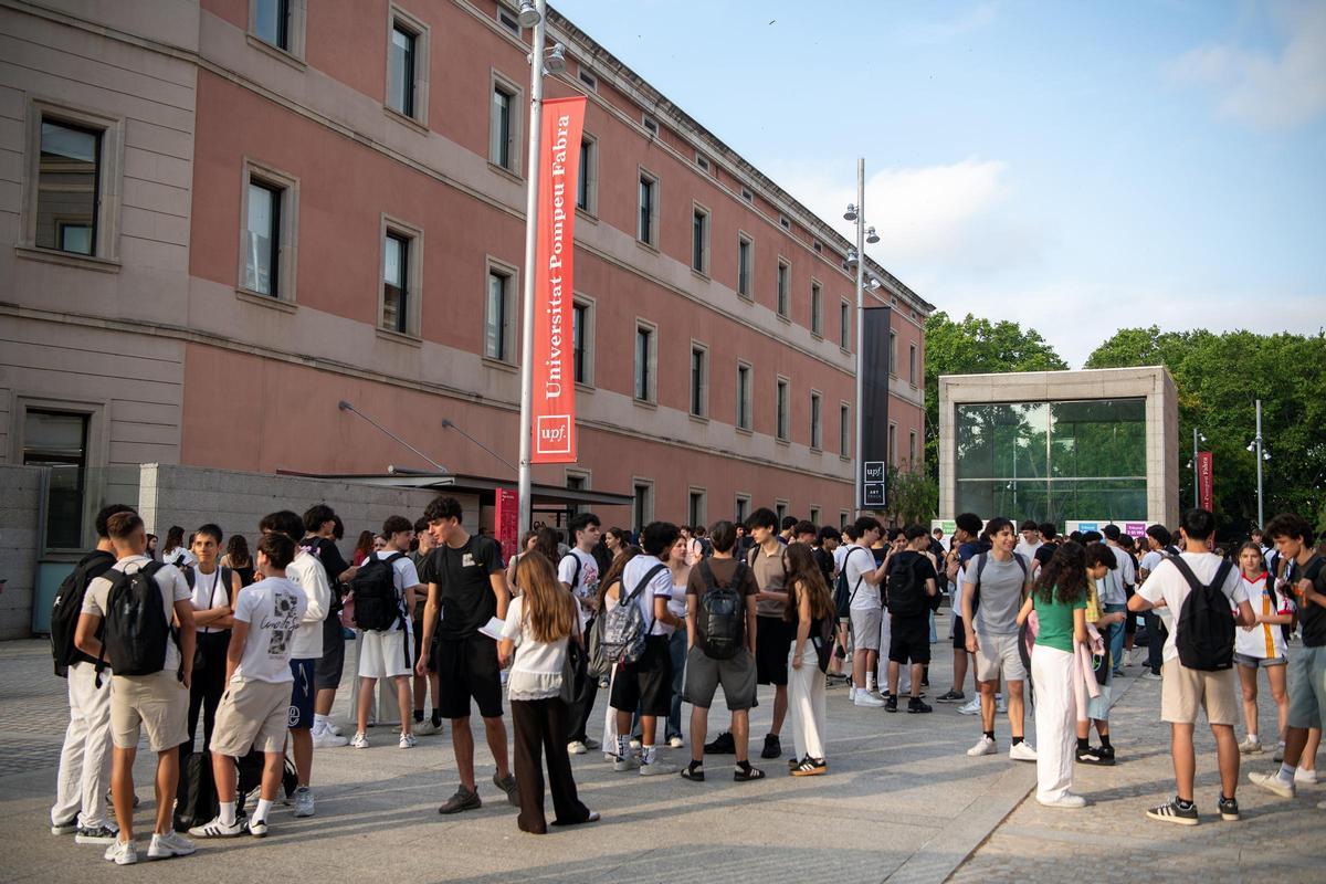 Pruebas de selectividad en el campus de la Ciutadella de la UPF de Barcelona