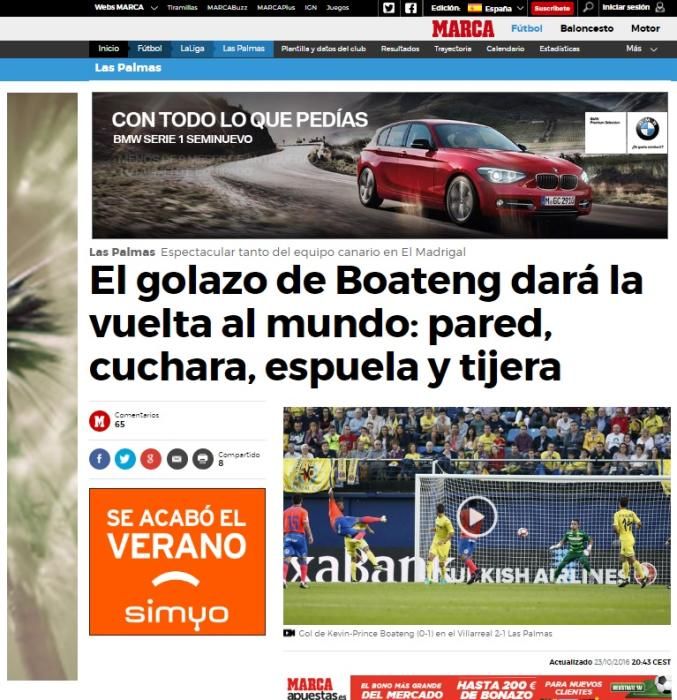 La prensa se hace eco del gol de Boateng