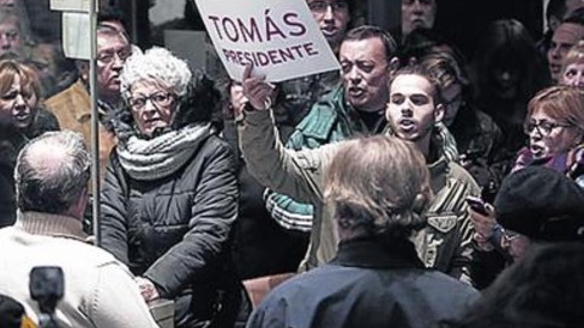 Protesta por la destitución de Gómez, ayer.