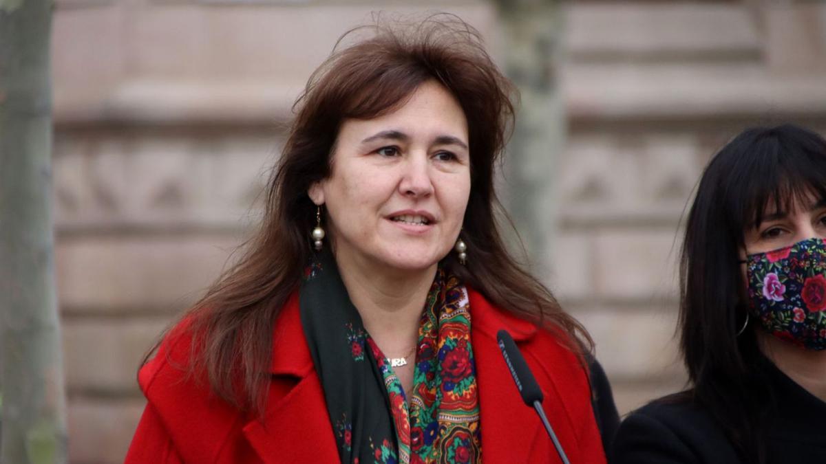 Laura Borràs ahir en un acte de suport a Natàlia Garriga. | ACN