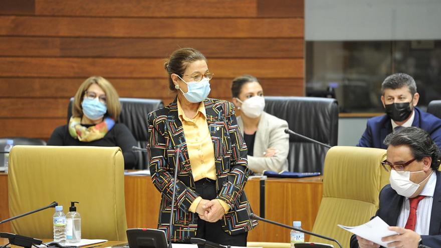 La consejera de Hacienda, Pilar Blanco-Morales, en el pleno de la Asamblea.