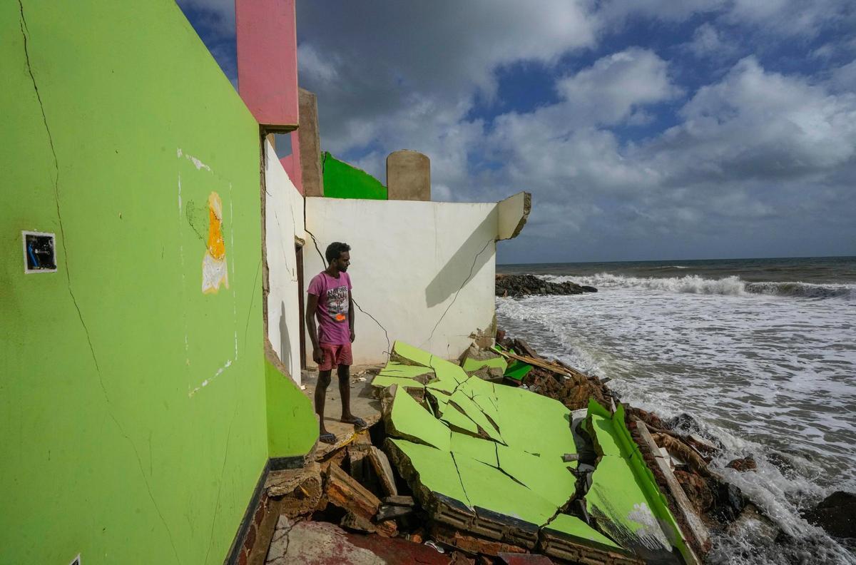 Casa destruida en Sri Lanka por la subida del mar