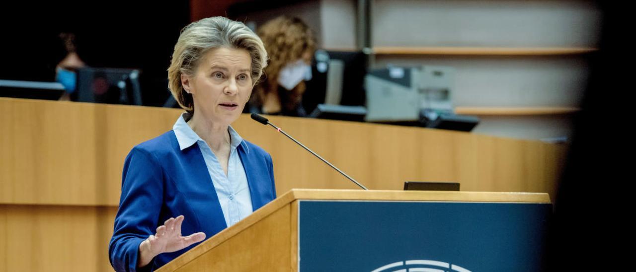 Ursula Von der Leyen en el Parlamento europeo.