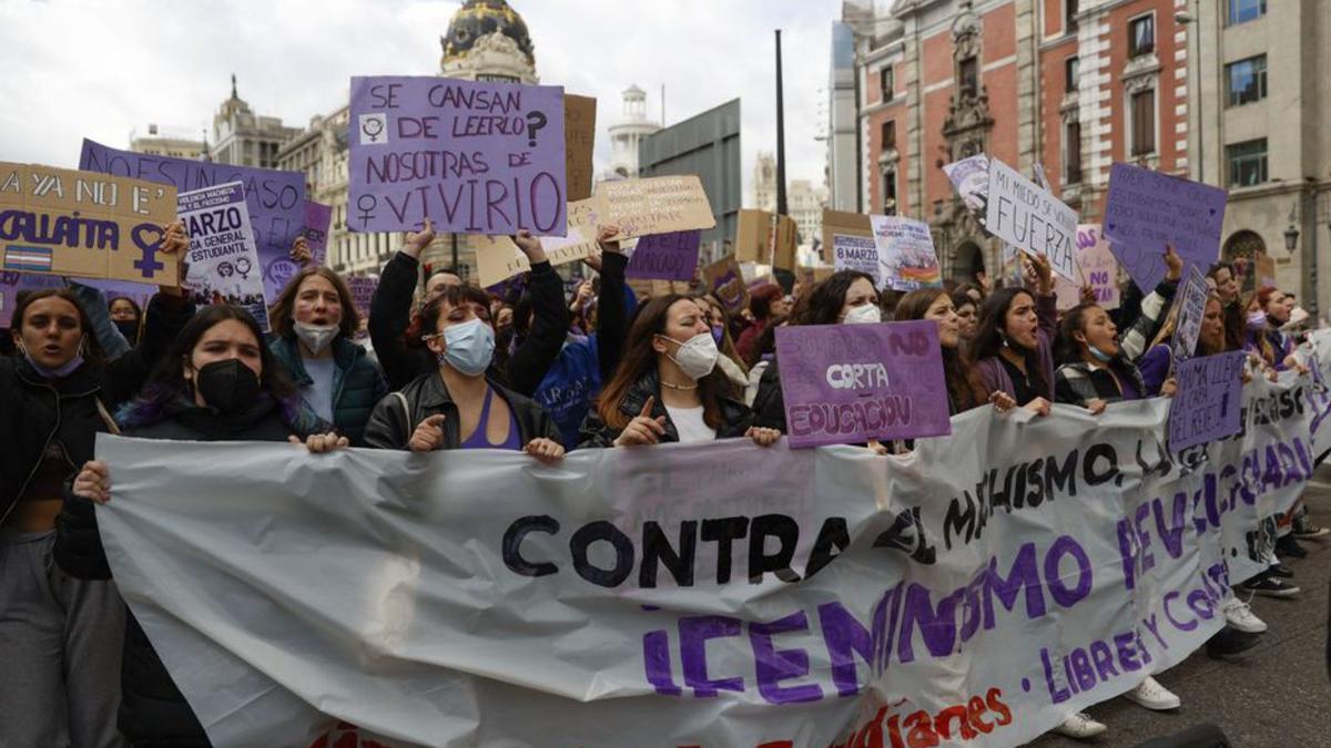 La capçalera de la marxa a Madrid. | EFE/MARISCAL