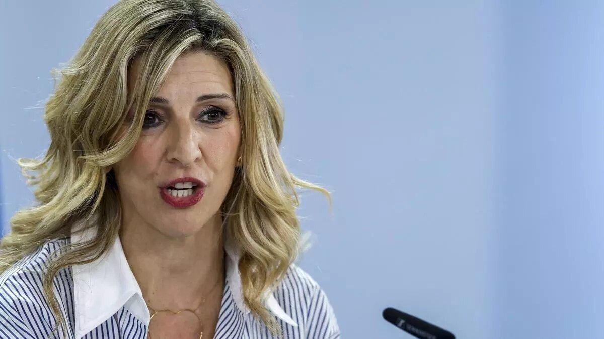 Yolanda Díaz en la rueda de prensa tras el Consejo de Ministros