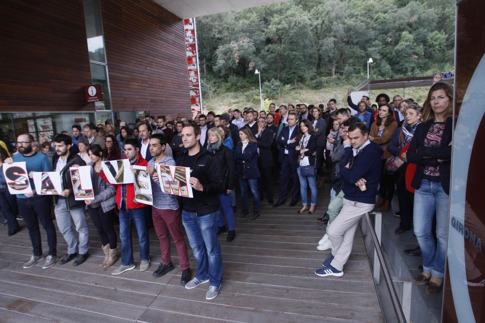 Manifestació d'empreses i treballadors del Parc Científic de la UdG