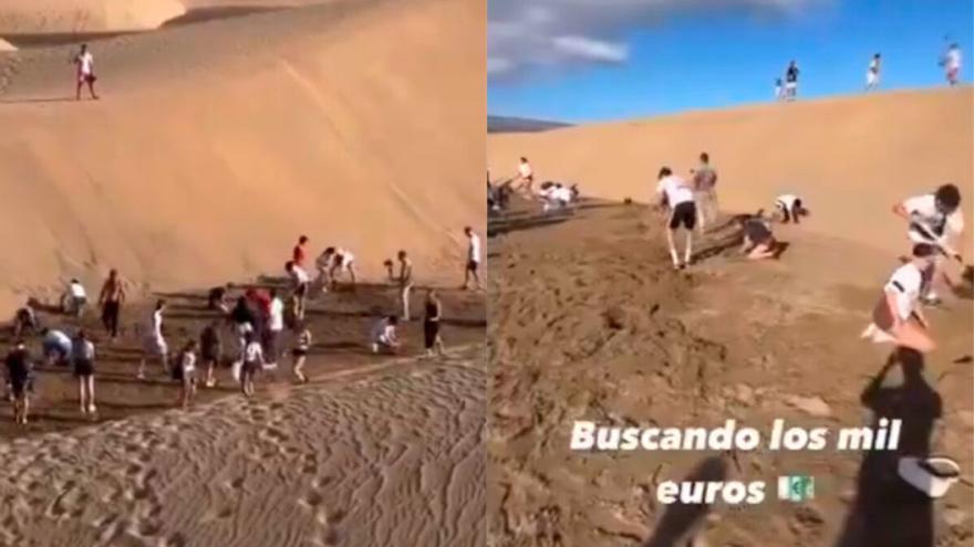 El anuncio de la polémica: así comenzó la búsqueda de 1.000 euros en las Dunas de Maspalomas