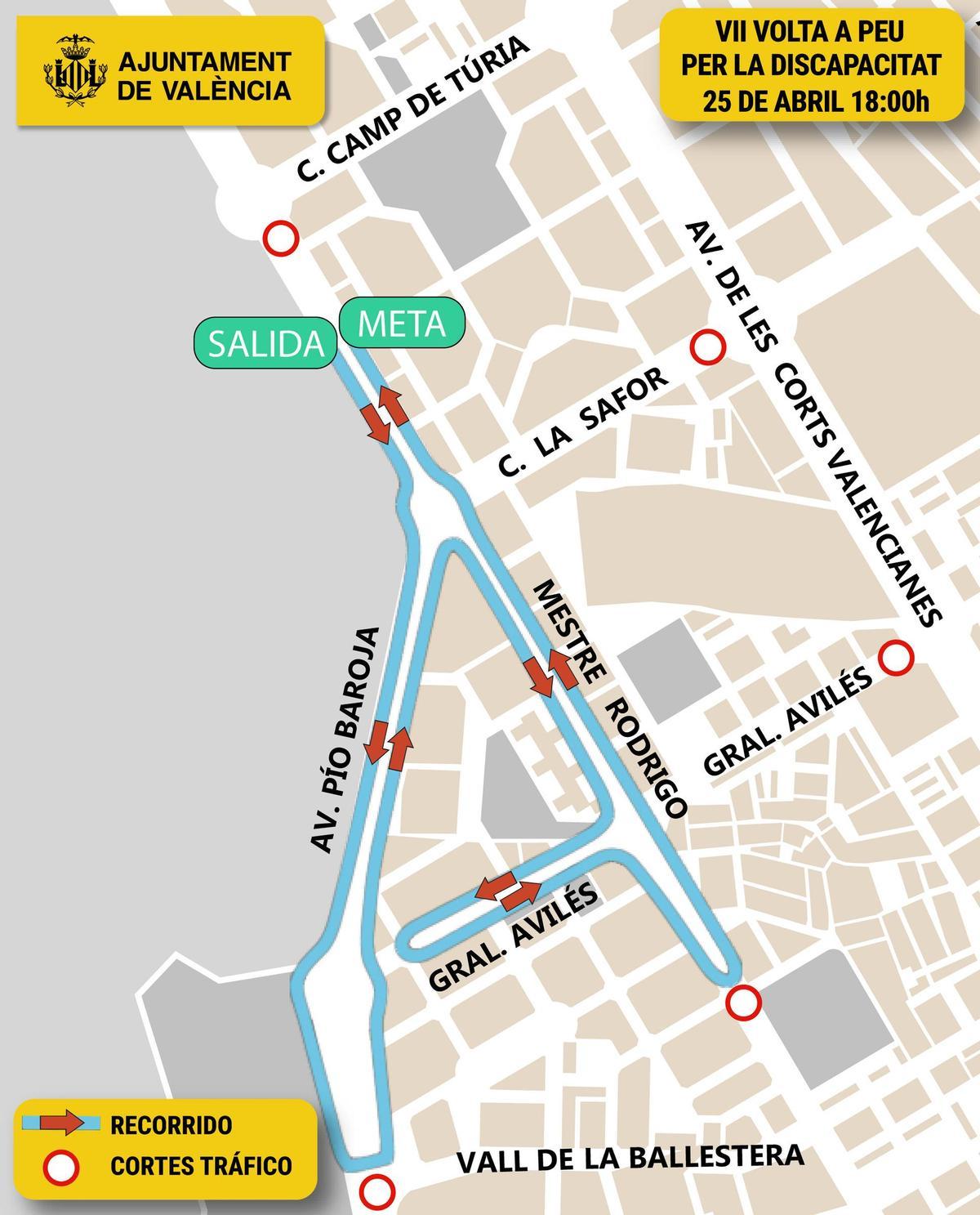 Recorrido de la Volta a peu discapacitat.