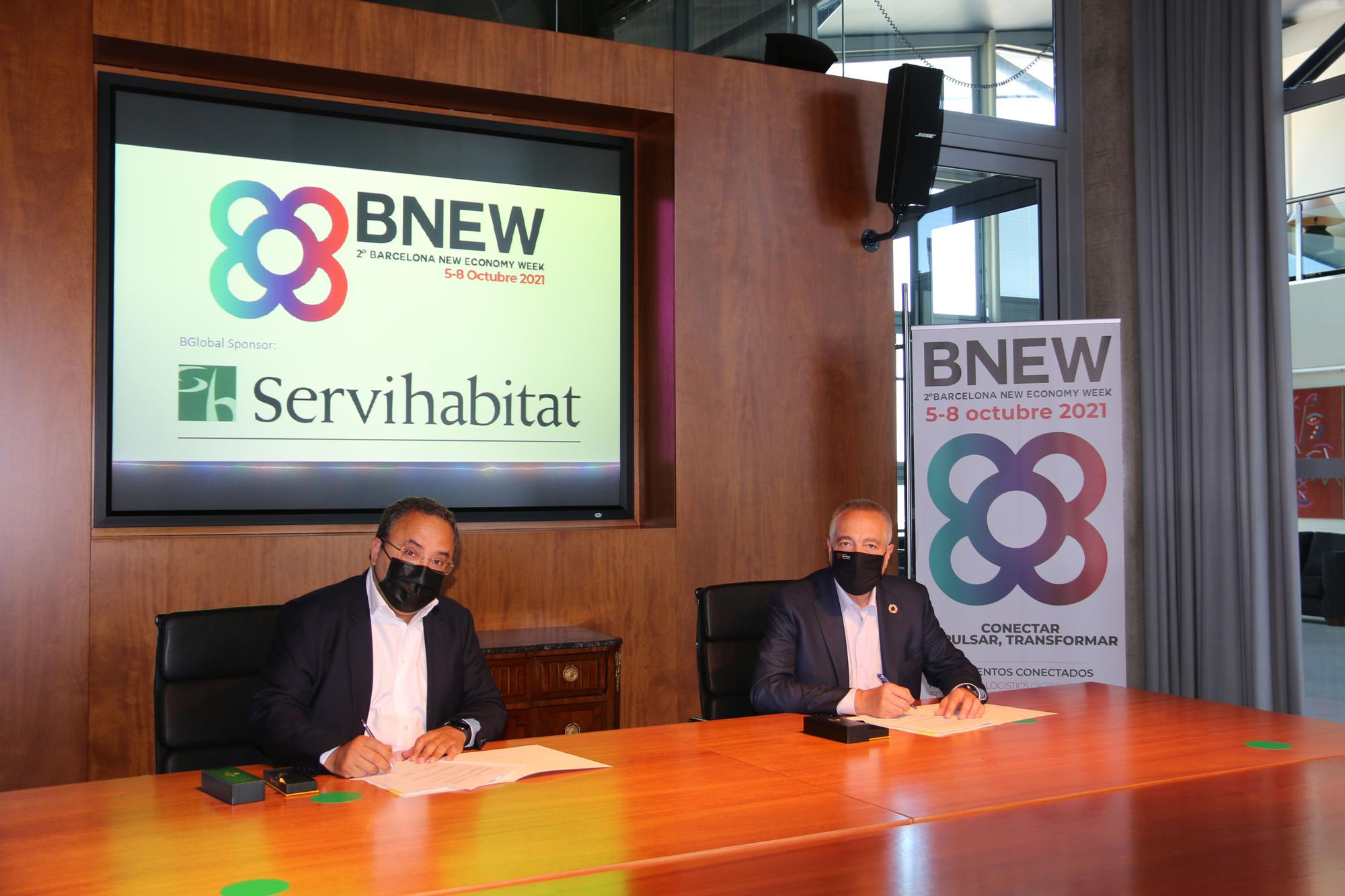 Firma del acuerdo entre BNEW y Servihabitat.