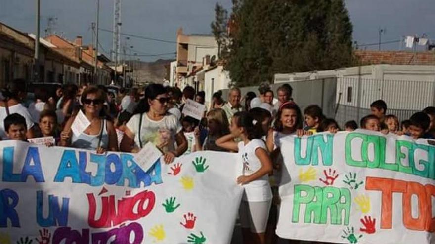 Padres y alumnos, en una de sus protestas.