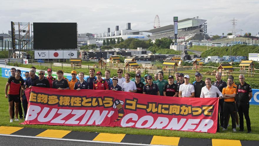 Vettel presenta sus &#039;hoteles para abejas&#039; en Suzuka