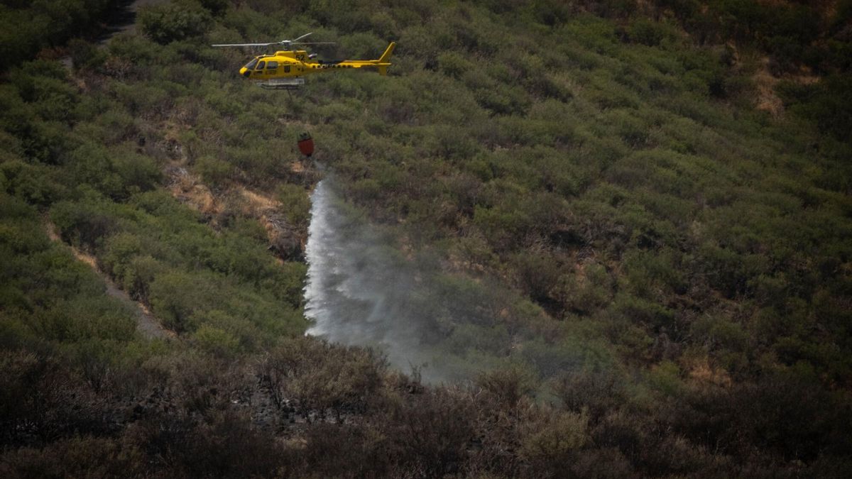 Control del incendio en Tenerife
