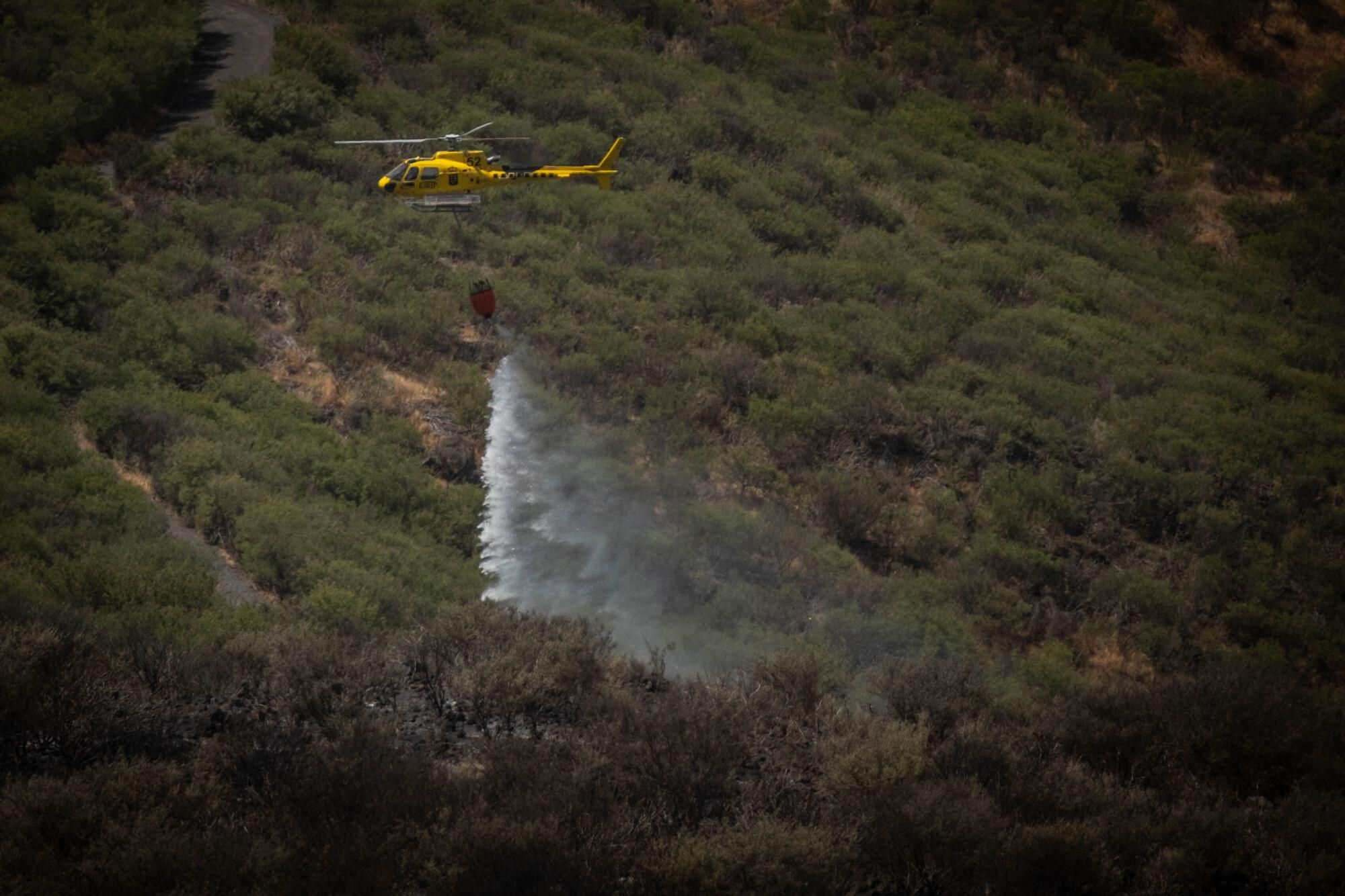 Control del incendio en Tenerife
