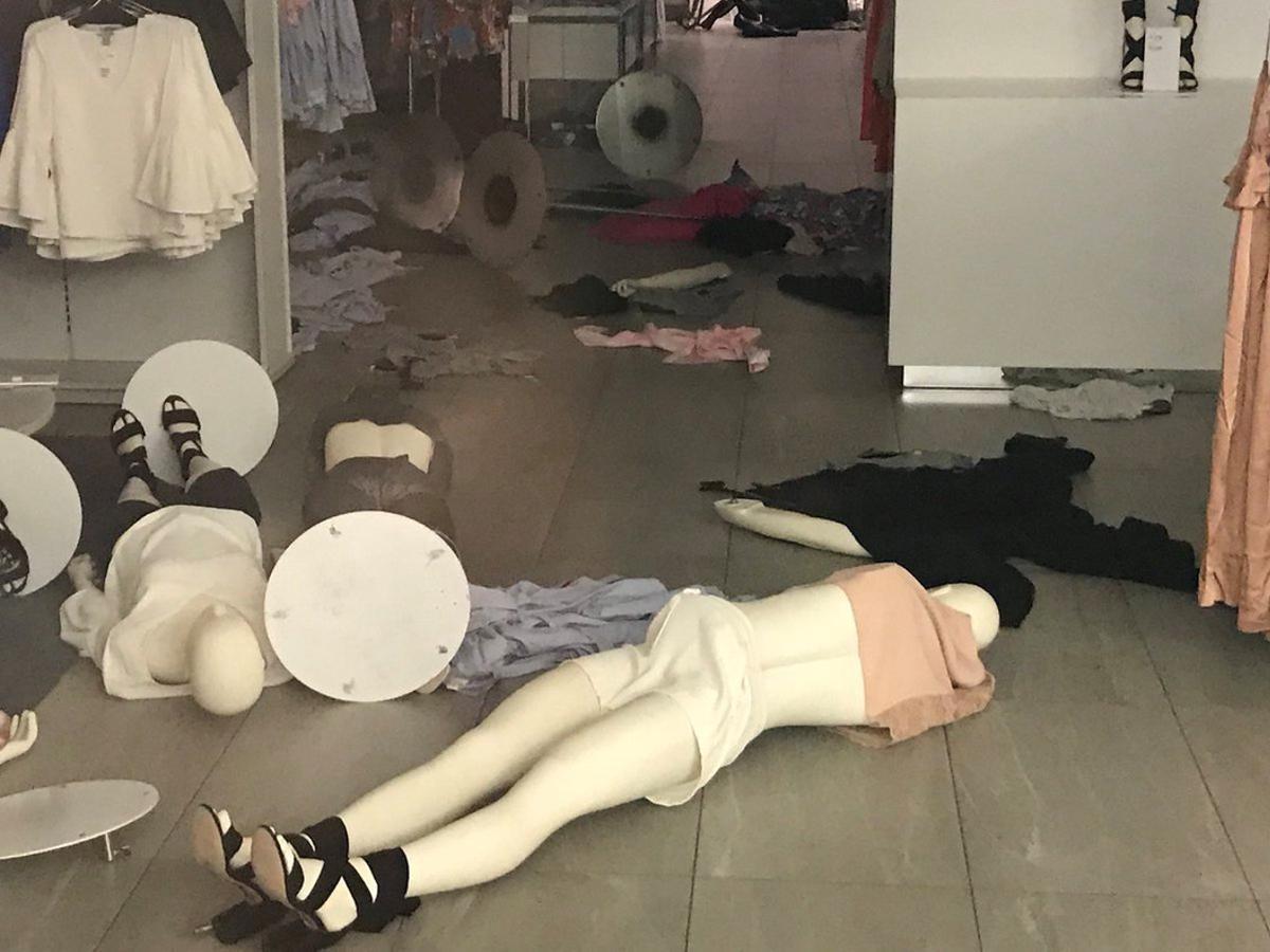 A vandalised H&M store is seen in Sandton, South Africa, January 13, 2018 in this picture obtained from social media. Courtesy of TWITTER/ @ABRAMJEE /via REUTERS THIS IMAGE HAS BEEN SUPPLIED BY A THIRD PARTY. MANDATORY CREDIT. NO RESALES. NO ARCHIVES