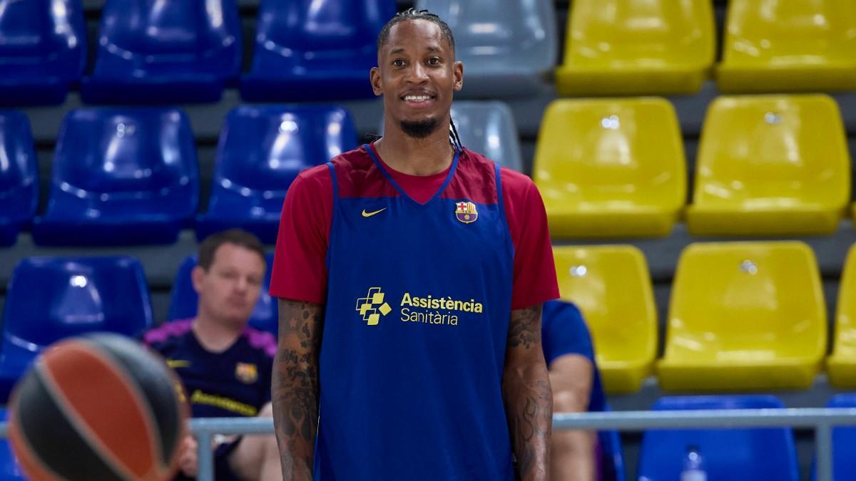 Will Clyburn, en un entrenamiento con el Barça