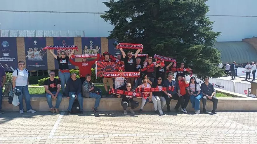 L'afició de l'Spar Girona es deixa veure a Saragossa