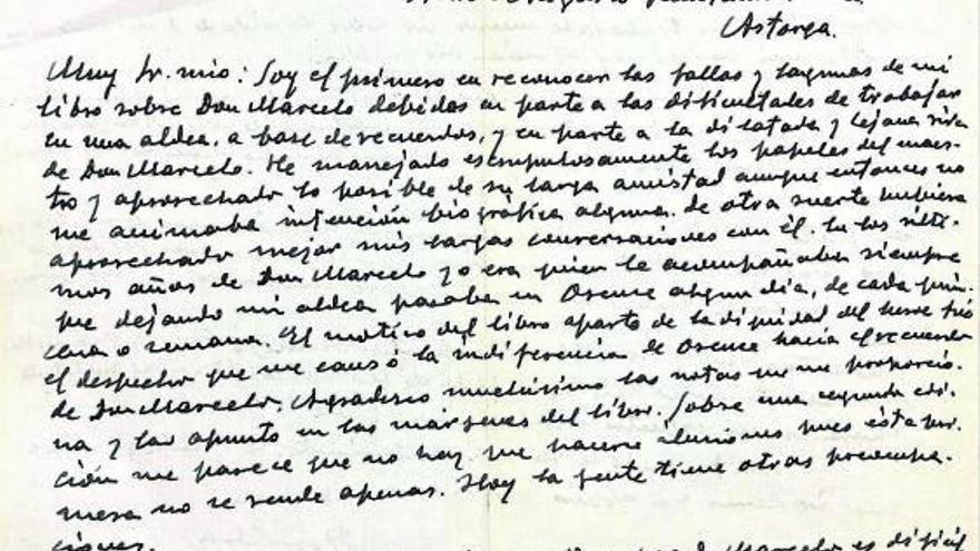 Una carta inédita de Ramón Otero Pedrayo