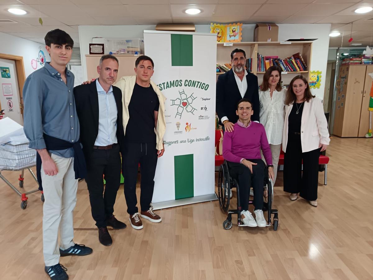 Carracedo y Paco salinas en el acto de la Fundación Córdoba CF en el Hospital Reina Sofía.