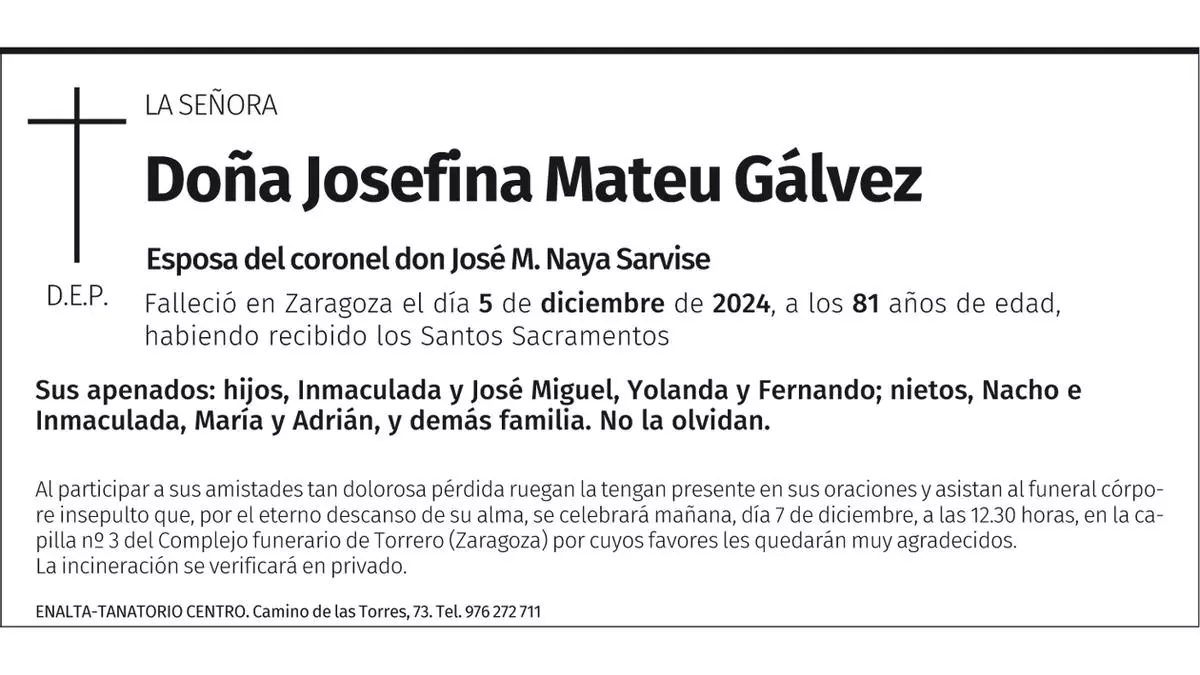 Doña Josefina Mateu Gálvez