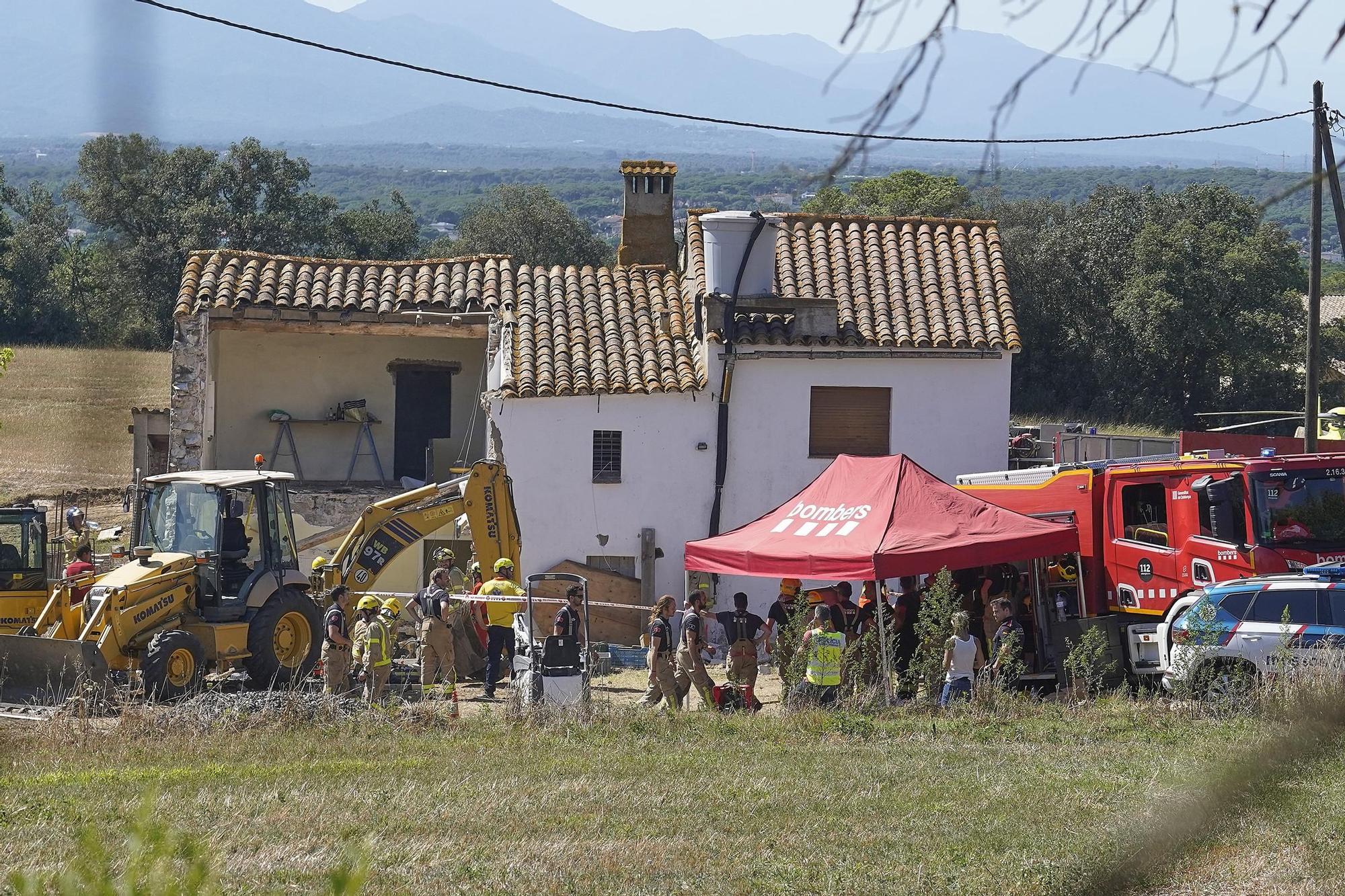 The moment of the worker's rescue in Caldes de Malavella