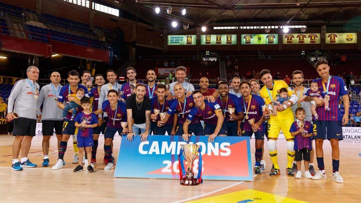 El Barça Lassa, tras ganar la última Copa de Catalunya en el Palau