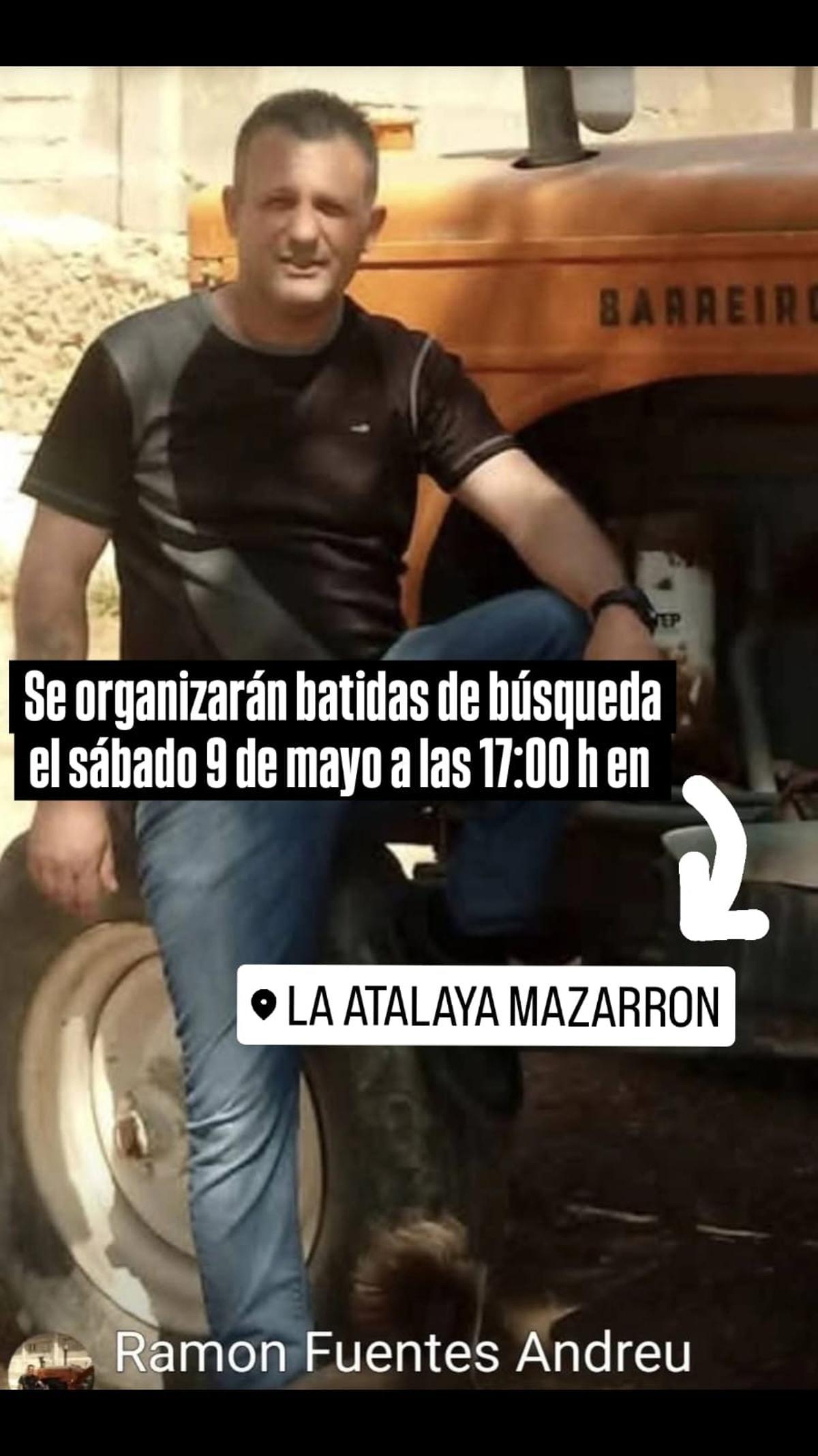 Foto que difunden allegados de Ramón para tratar de dar con él.