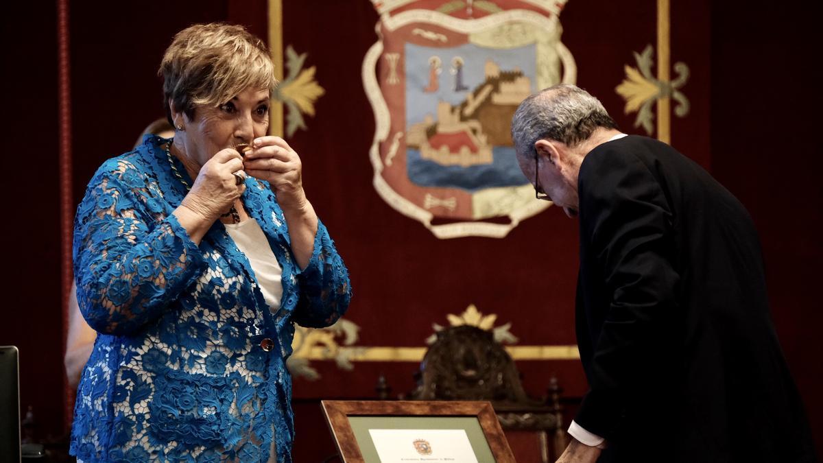 Celia Villalobos, durante el acto