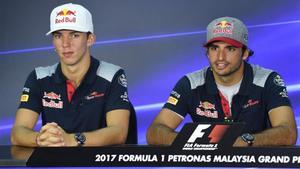 Gasly y Sainz, en la rueda de prensa de Malasia