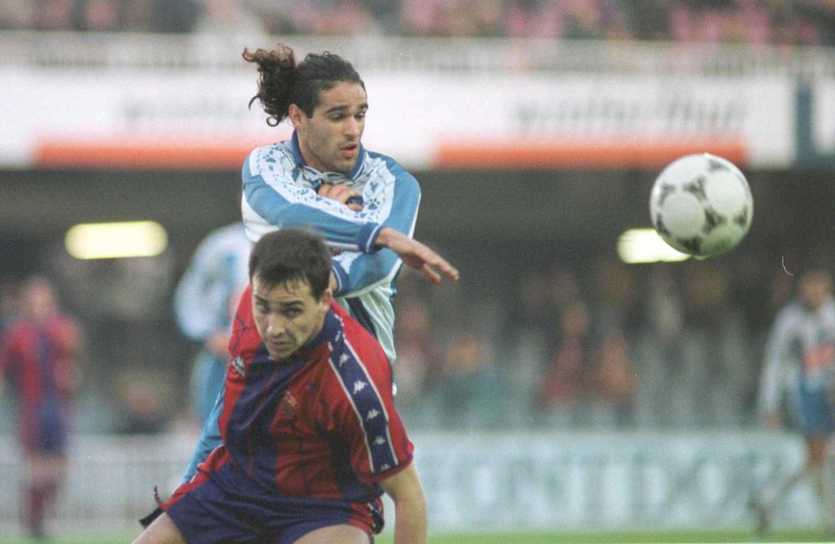 El basc, durant un partit contra el Barça Atlètic amb el Figueres, a Segona B