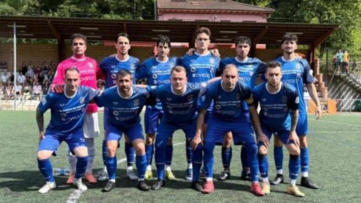 Alineación inicial de La Corredoria en la ida de los cuartos del play off