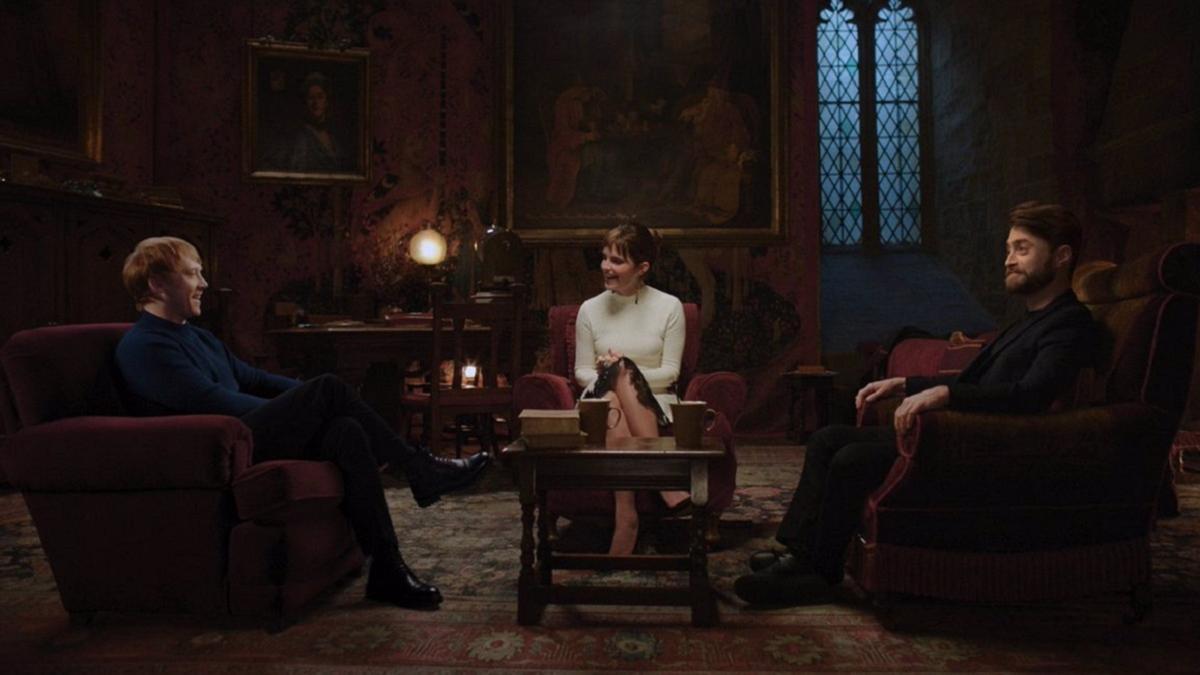 Emma Watson, Daniel Radcliffe y Rupert Grint, juntos en la reunión de Harry Potter.