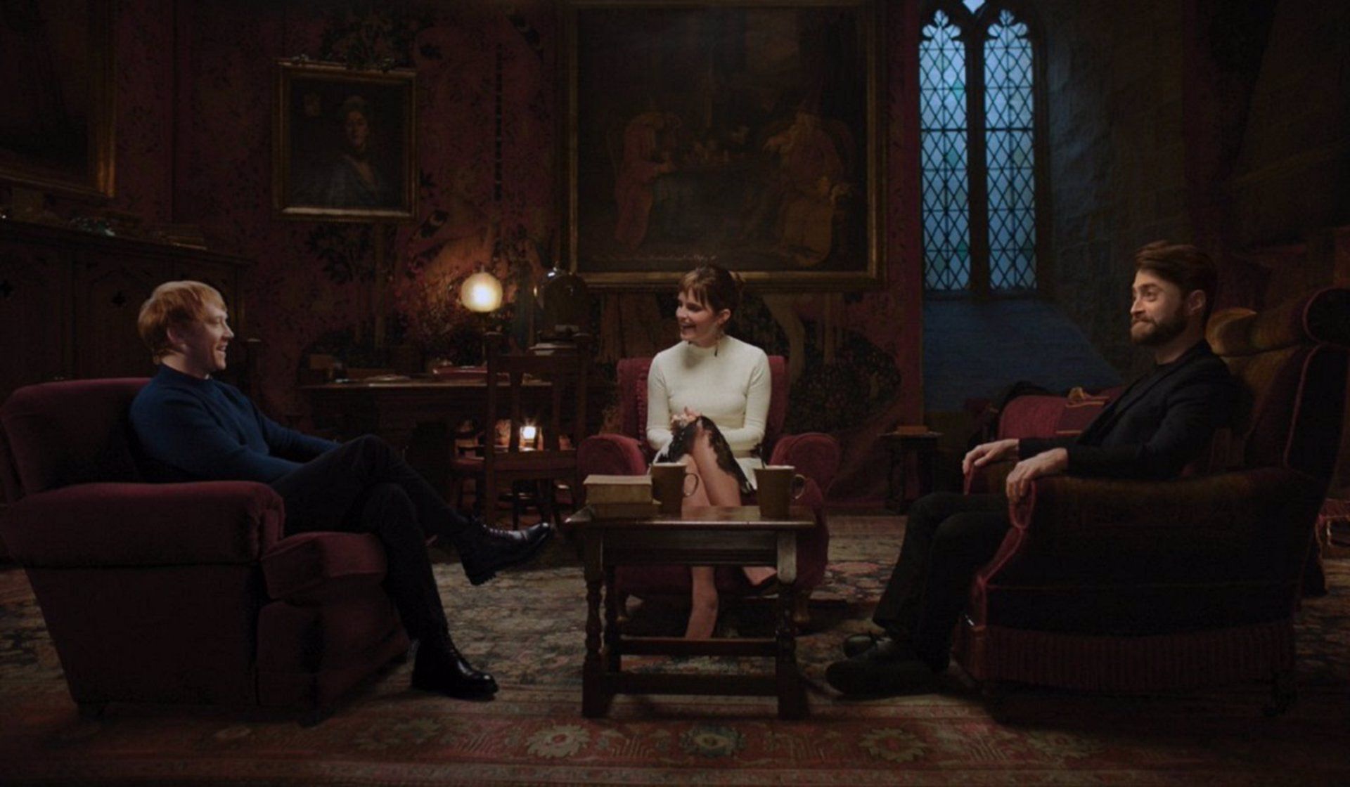 Emma Watson, Daniel Radcliffe y Rupert Grint, juntos en la reunión de Harry Potter.