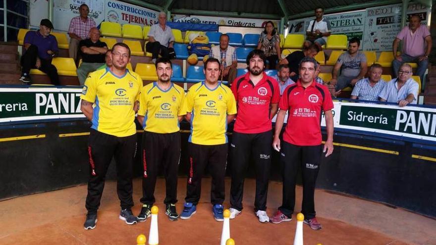 Por la izquierda, Saúl, Alejandro, Jairo, Guillermo y Javier Pruneda, en el torneo San Mateo.