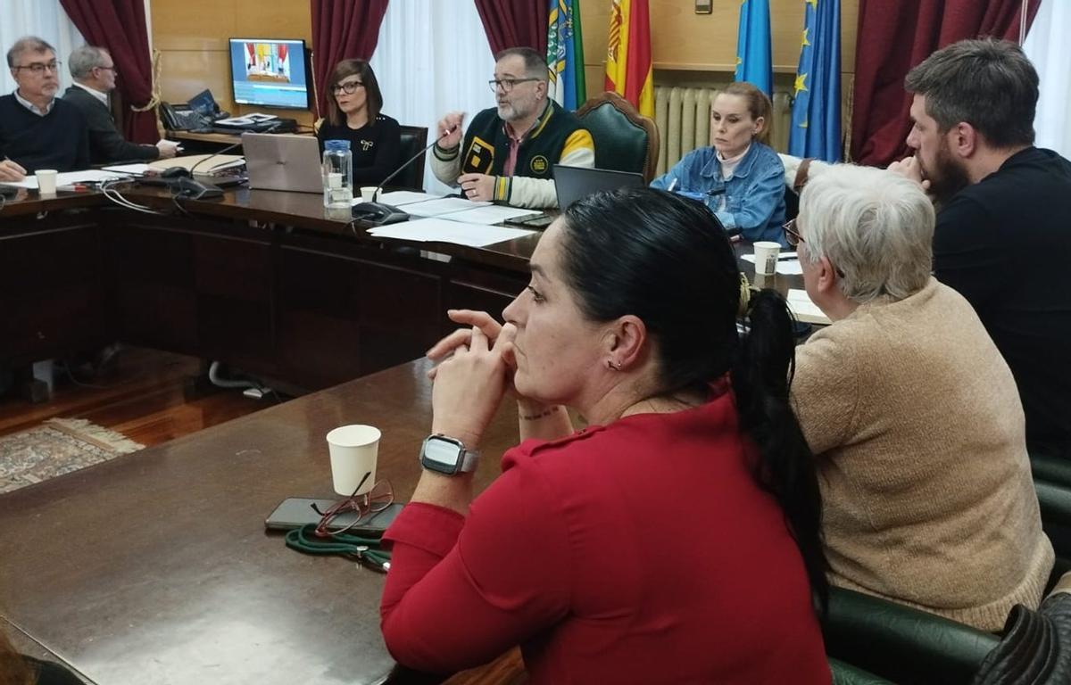 Araceli Jánez, en el Pleno del pasado jueves, con el alcalde al fondo. | M. Á. G.