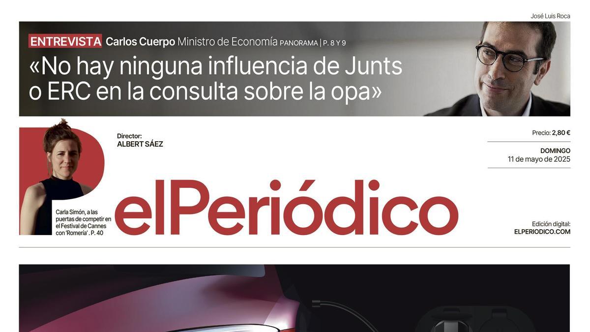 La portada de EL PERIÓDICO del 11 de mayo de 2025