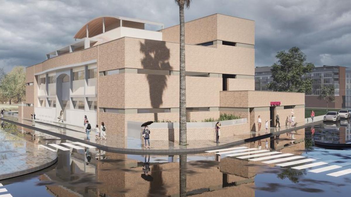 Figuración del futuro centro de salud de Benimàmet.