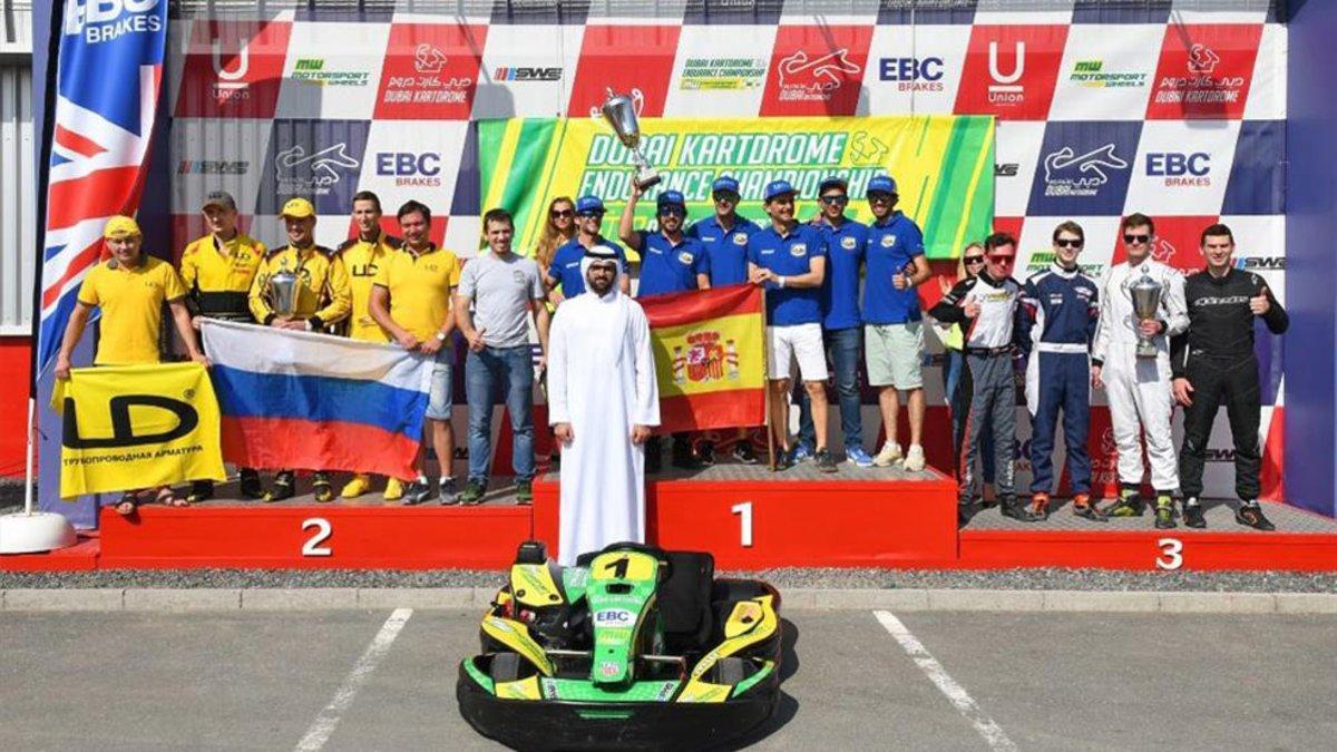 Alonso, en el podio de Dubai