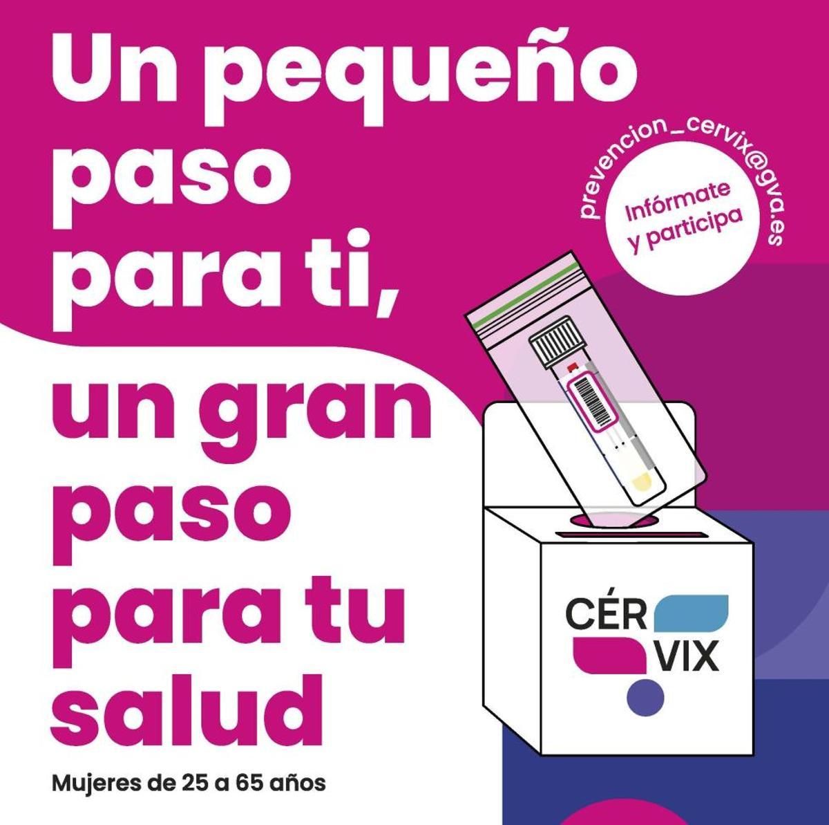 Cartel de la campaña del cribado contra el cáncer de cuello de útero