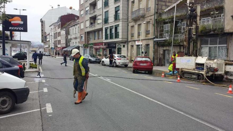 Un momento de las pruebas, ayer por la mañana. // Gonzalo Núñez