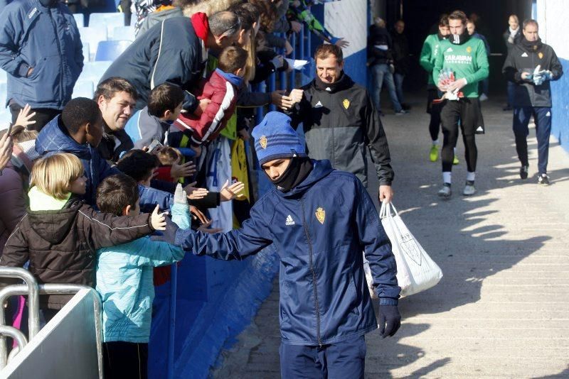 Entrenamiento a puerta abierta del Real Zaragoza en La Romareda