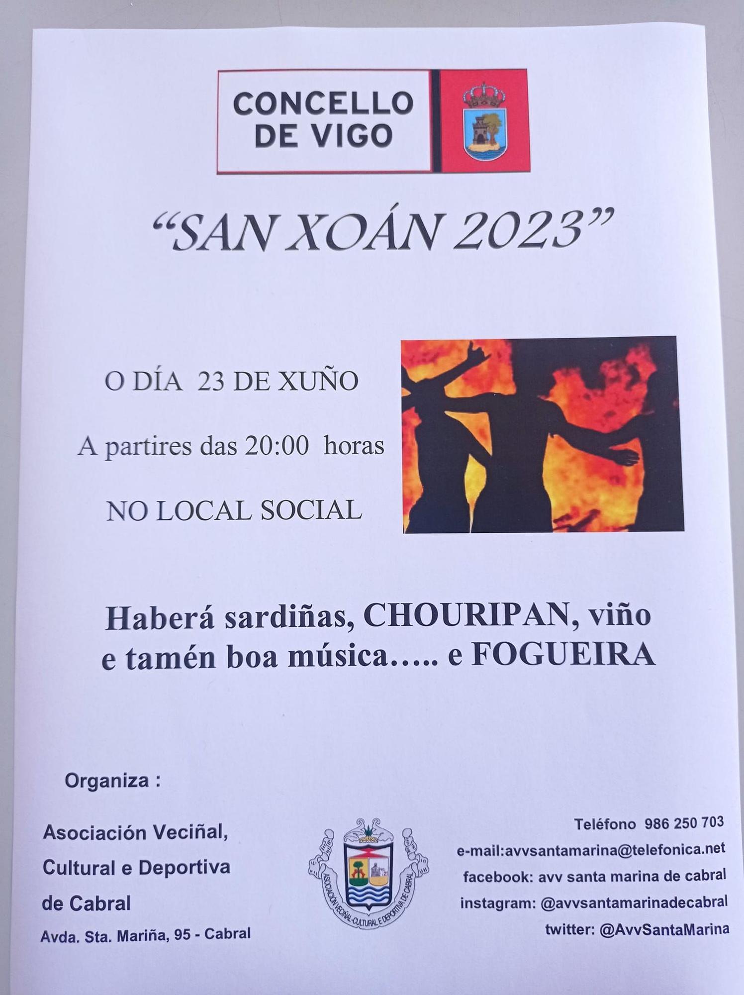 Cartel de la fiesta de San Juan 2023 en Cabral.