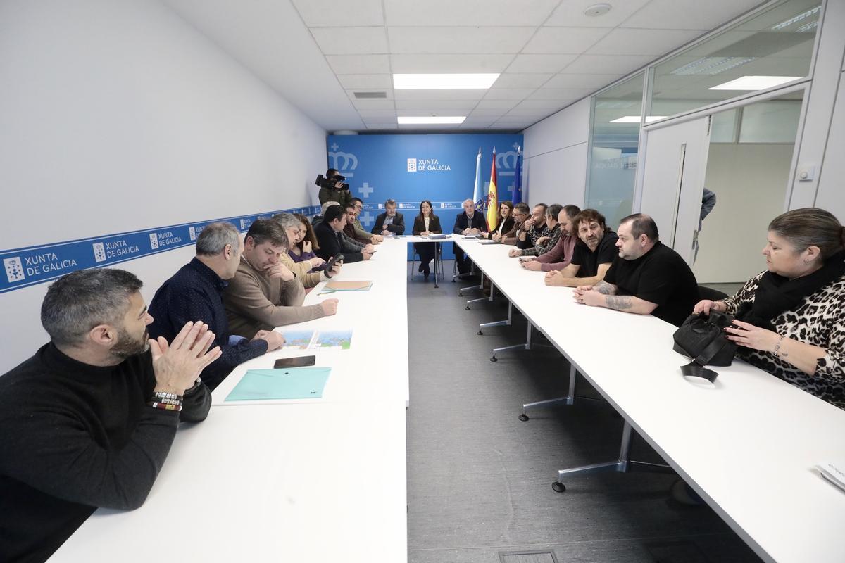 La reunión con los representantes de las cofradías de pescadores arousanas.