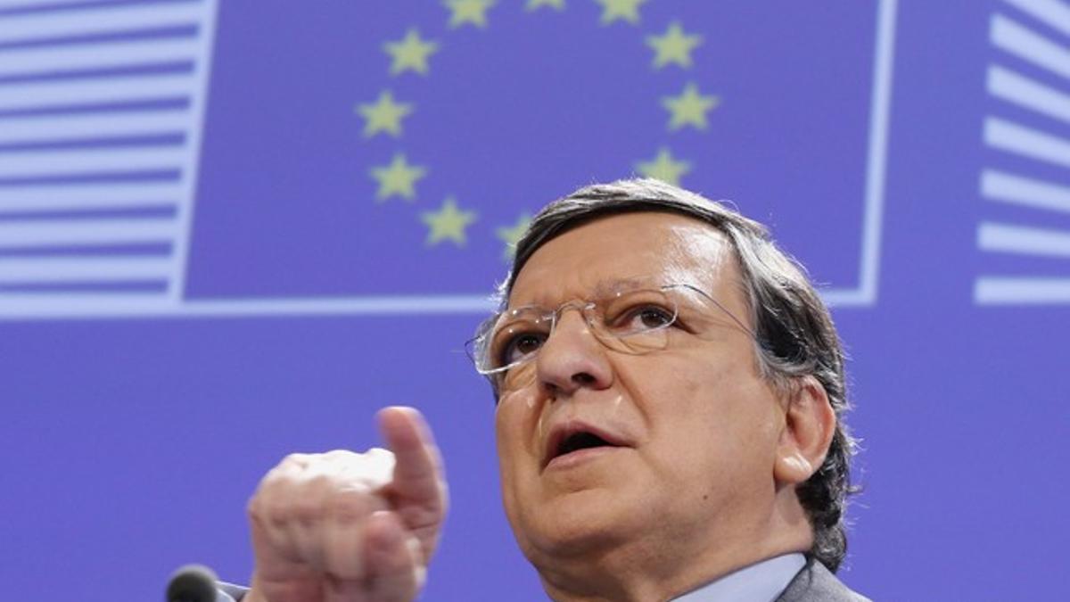 El presidente de la CE, Jose Manuel Durao Barroso, durante una conferencia, hoy, en Bruselas.